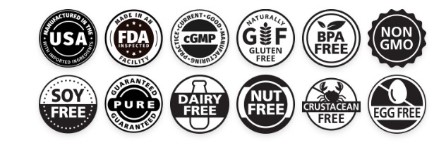 Gluco6 Quality Certifications – FDA Inspected, cGMP, Non-GMO, Gluten Free, BPA Free, Soy Free, Dairy Free